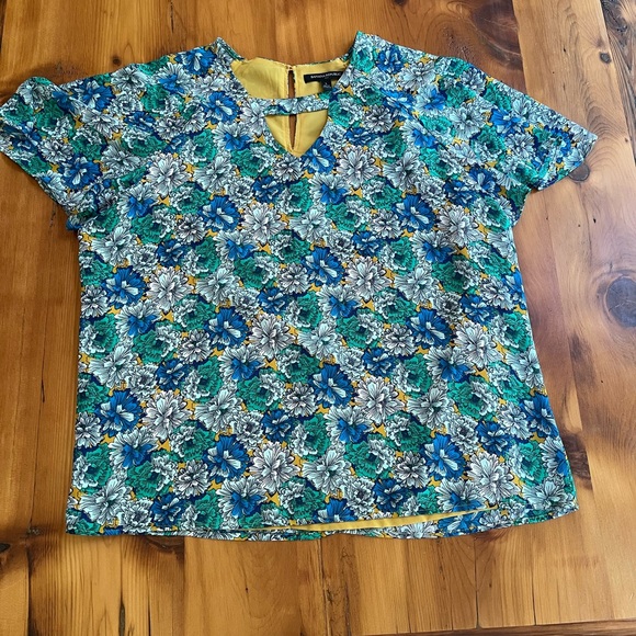 Banana Republic Factory Tops - Banana Republic Factory Blue Floral Blouse